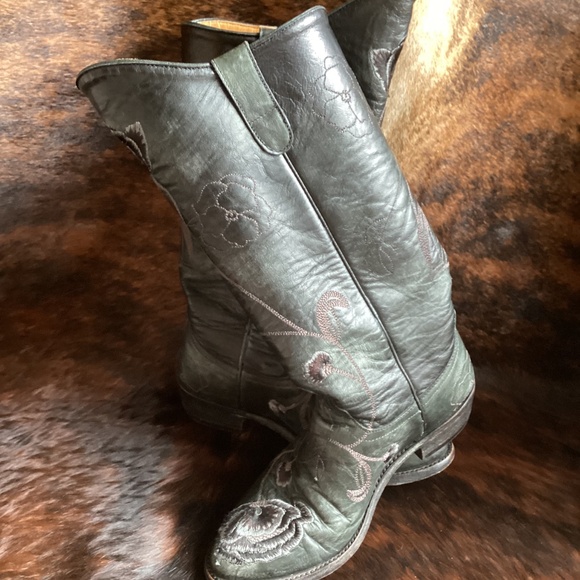 Old Gringo Outstanding Flower Embossed Distressed Leather Full Zipp Boots - Picture 12 of 12